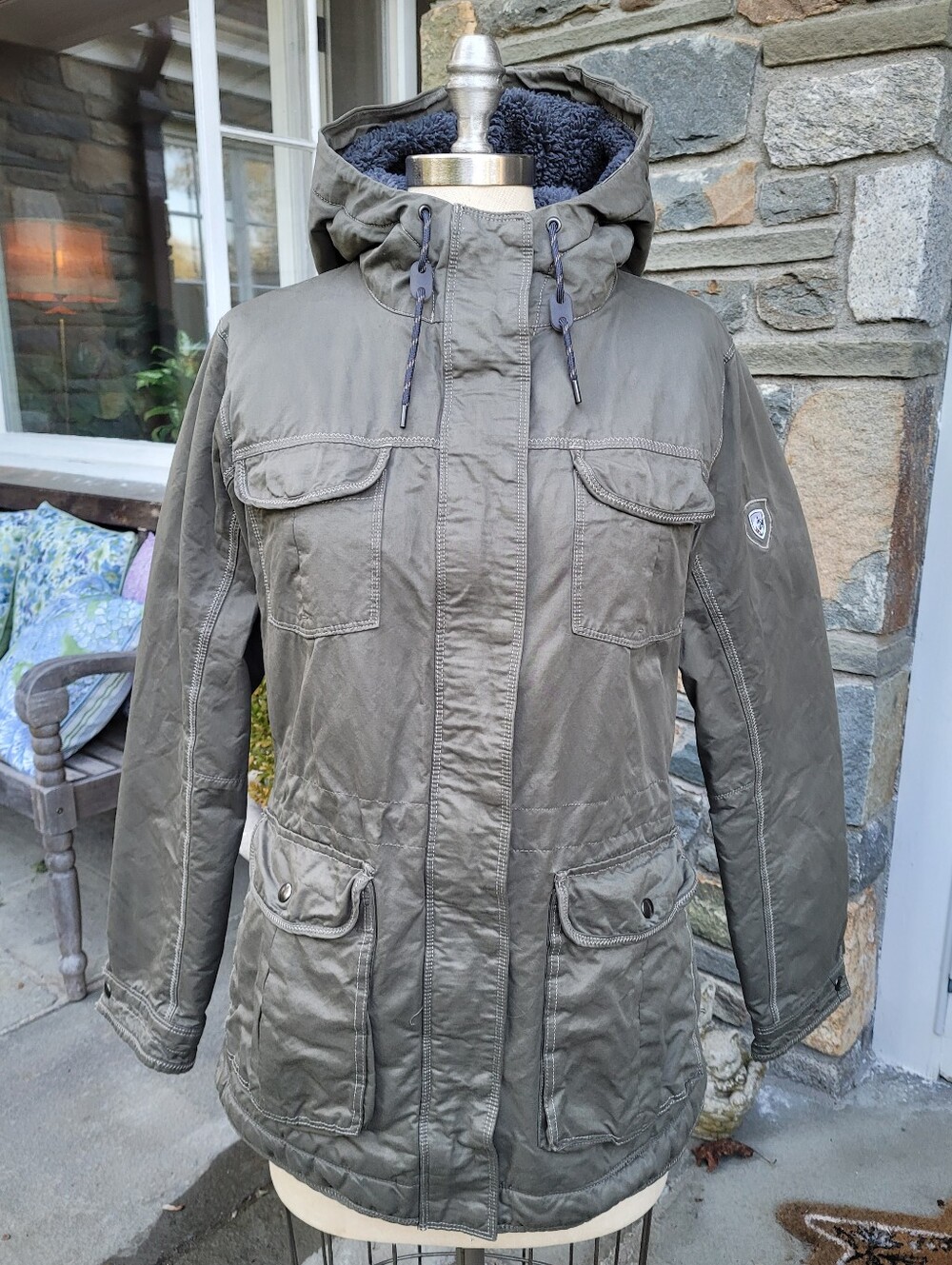 Kuhl Projekt Luna Utility Cargo  Fleece Lined Parka Jacket Coat